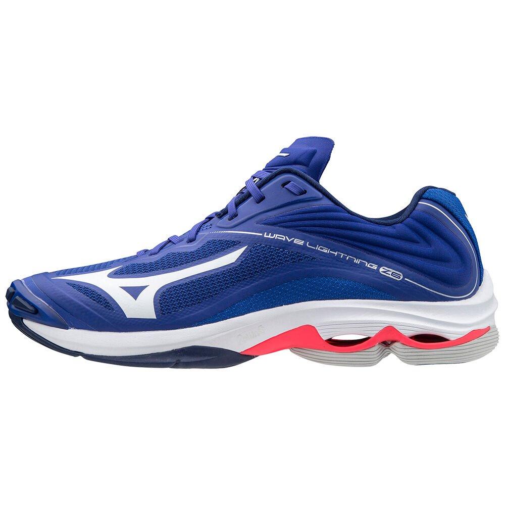 Mizuno Men's Volleyball Shoes Blue/White/Pink Wave Lightning Z6 Shoes - V1GA200020